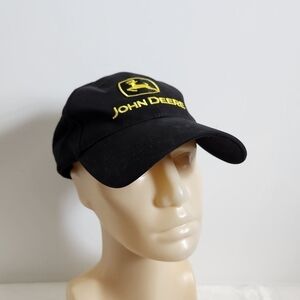 John Deere Nothing Runs Like A Deere Black Yellow Baseball Hat Cap